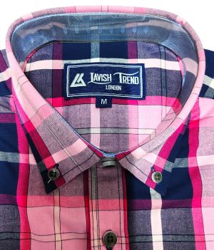 Check Shirt, Short Sleeve, 100% Cotton.