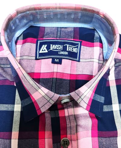 Check Shirt, Short Sleeve, 100% Cotton.