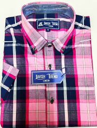 Check Shirt, Short Sleeve, 100% Cotton.