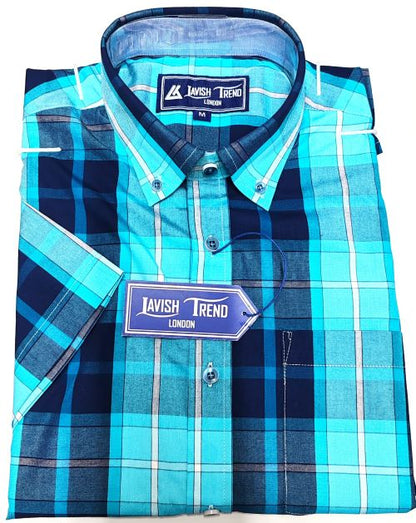 Check Shirt, Short Sleeve, 100% Cotton