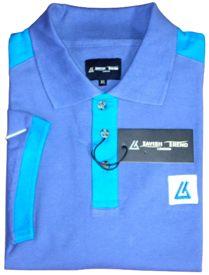 Polo Shirt, Dark Blue/Light Blue.  Cotton