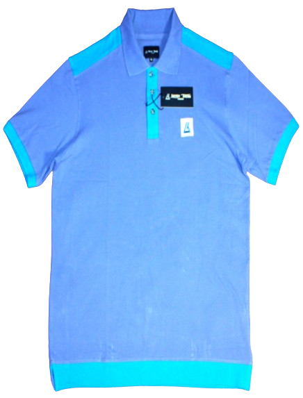 Polo Shirt, Dark Blue/Light Blue.  Cotton