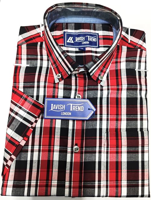 Check Shirt, Short Sleeve, 100% Cotton