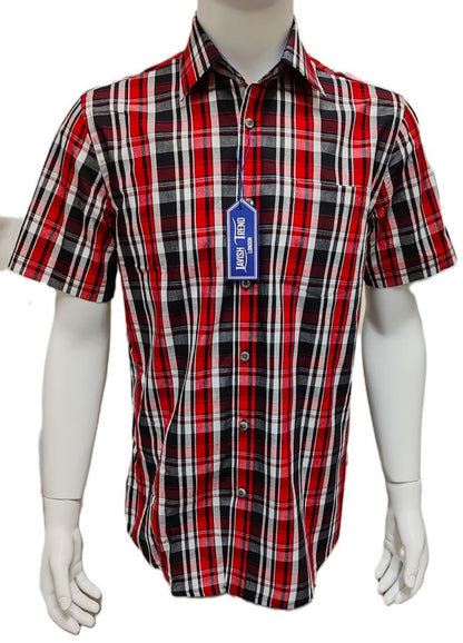 Check Shirt, Short Sleeve, 100% Cotton