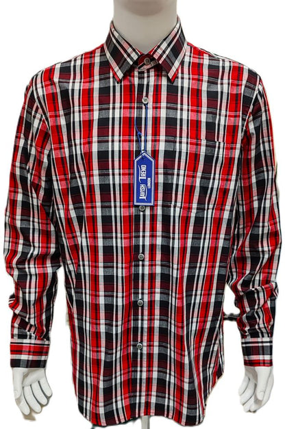 Check Shirt, Long Sleeve, 100% Cotton.