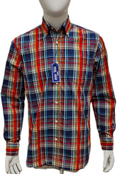 Shirt, Men, Multi Colour, Check, Full Sleeve, Button Down Collar, Cotton Mix.