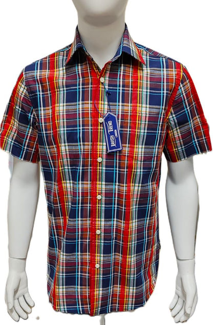 Check Shirt, Short Sleeve, Cotton Mix.