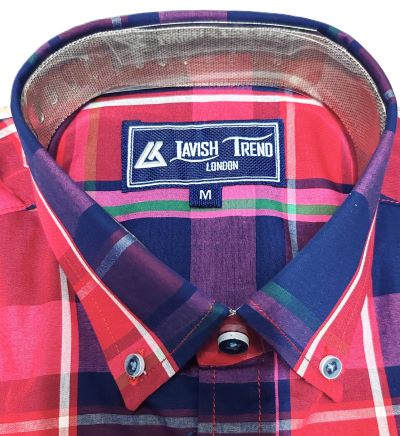 Check Shirt, Short Sleeve, 100% Cotton.