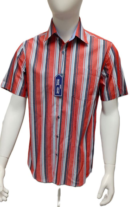 Stripe Shirt, Short Sleeve, 100% Cotton