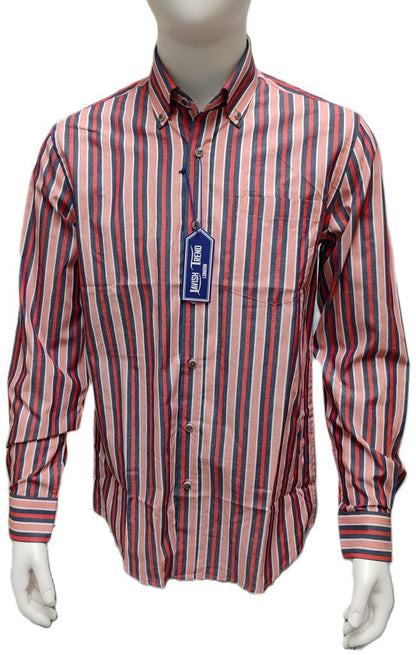 Stripe Shirt, Long Sleeve, 100% Cotton.