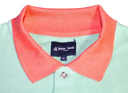 Polo Shirt, Green/Orange, Cotton