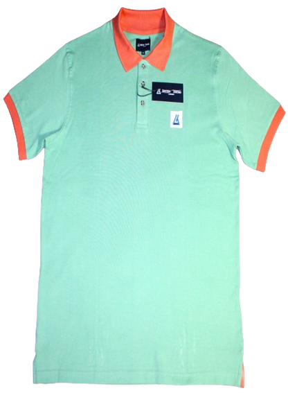 Polo Shirt, Green/Orange, Cotton