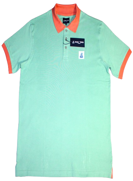 Polo Shirt, Green/Orange, Cotton