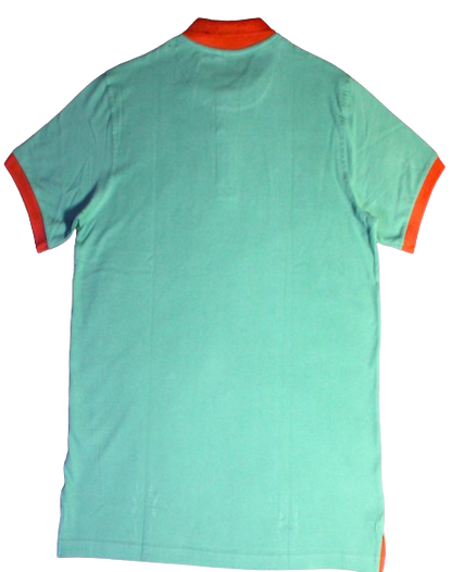 Polo Shirt, Green/Orange, Cotton