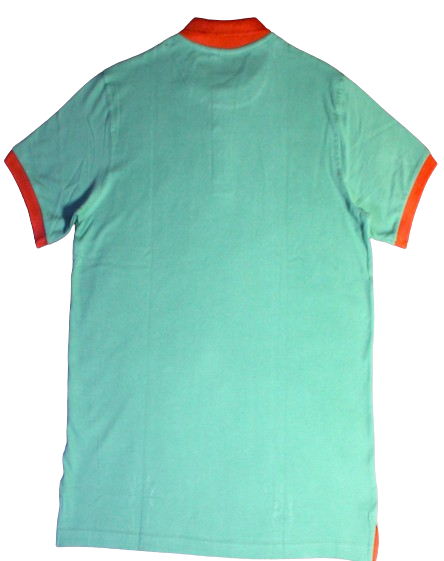 Polo Shirt, Green/Orange, Cotton