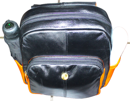 Unisex Office Bag/ Backpack/ School Bag; 100% Top Grain Cowhide Leather