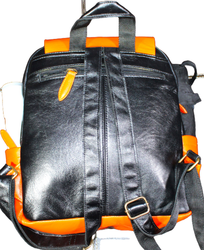 Unisex Office Bag/ Backpack/ School Bag; 100% Top Grain Cowhide Leather