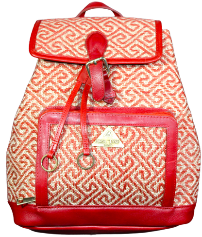 Ladies Office Bag/ Backpack/ School Bag; Leather and Fabric.