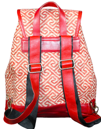 Ladies Office Bag/ Backpack/ School Bag; Leather and Fabric.